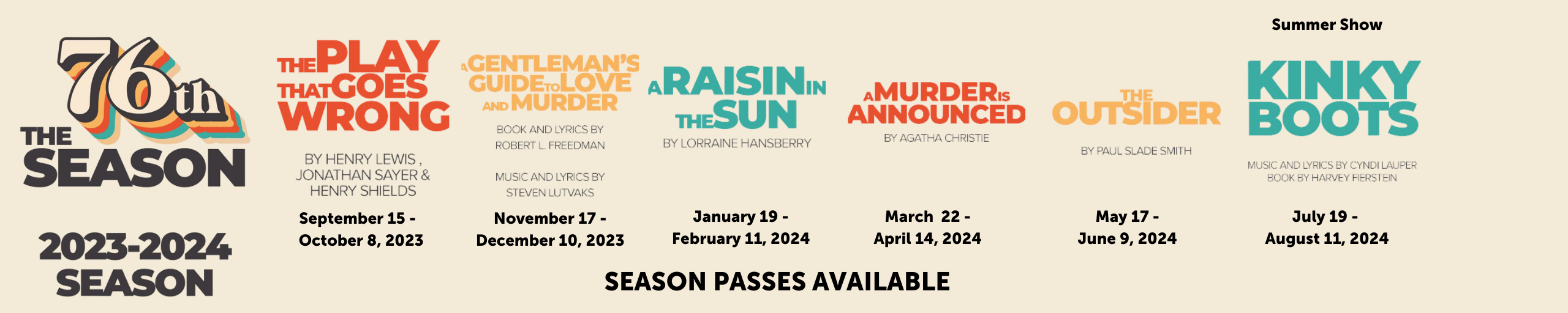 Season 76 Season Passes Available